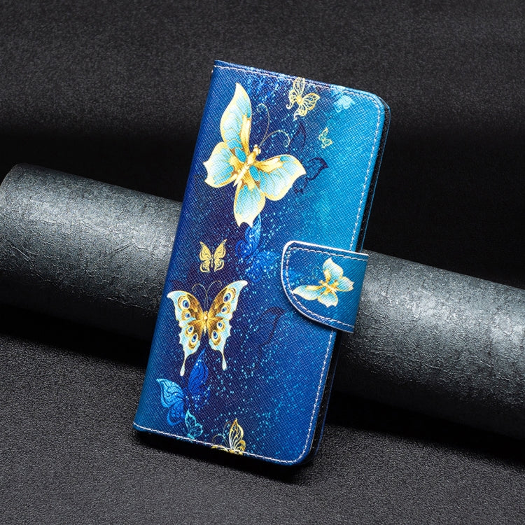 For iPhone 15 Pro Colored Drawing Pattern Flip Leather Phone Case(Gold Butterfly) - HoMEdemic™ 