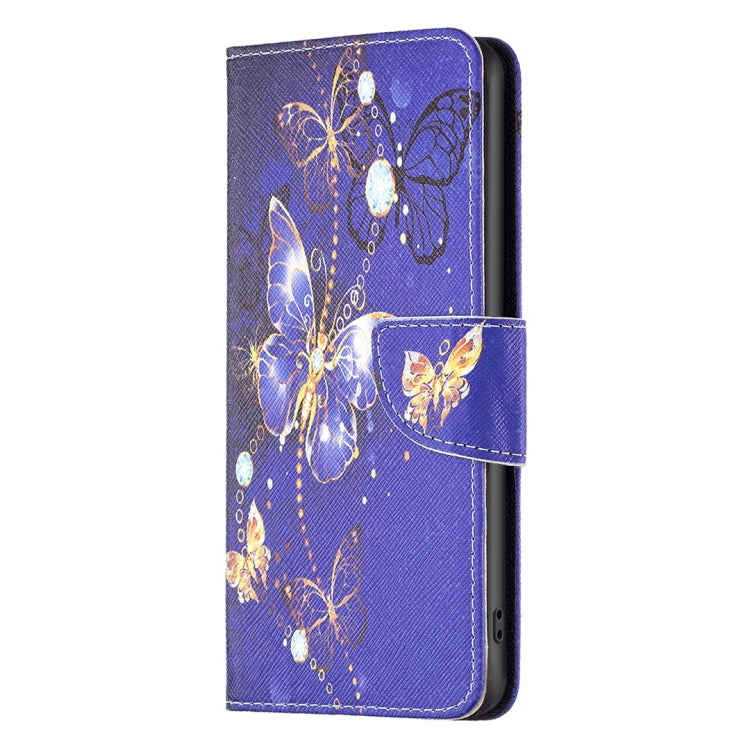 For iPhone 15 Pro Colored Drawing Pattern Flip Leather Phone Case(Purple Butterfly) - HoMEdemic™ 