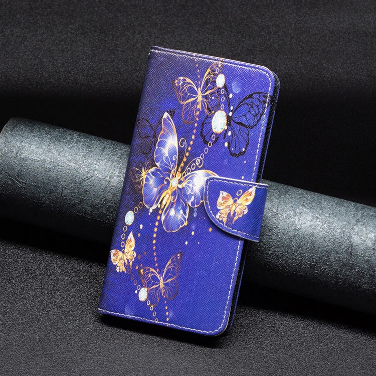 For iPhone 15 Pro Colored Drawing Pattern Flip Leather Phone Case(Purple Butterfly) - HoMEdemic™ 