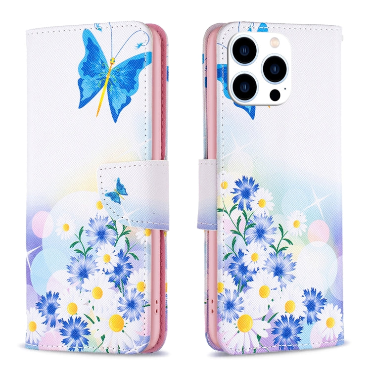For iPhone 15 Pro Colored Drawing Pattern Leather Phone Case(Butterfly Love) - HoMEdemic™ 