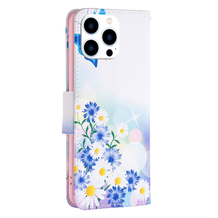 For iPhone 15 Pro Colored Drawing Pattern Leather Phone Case(Butterfly Love) - HoMEdemic™ 