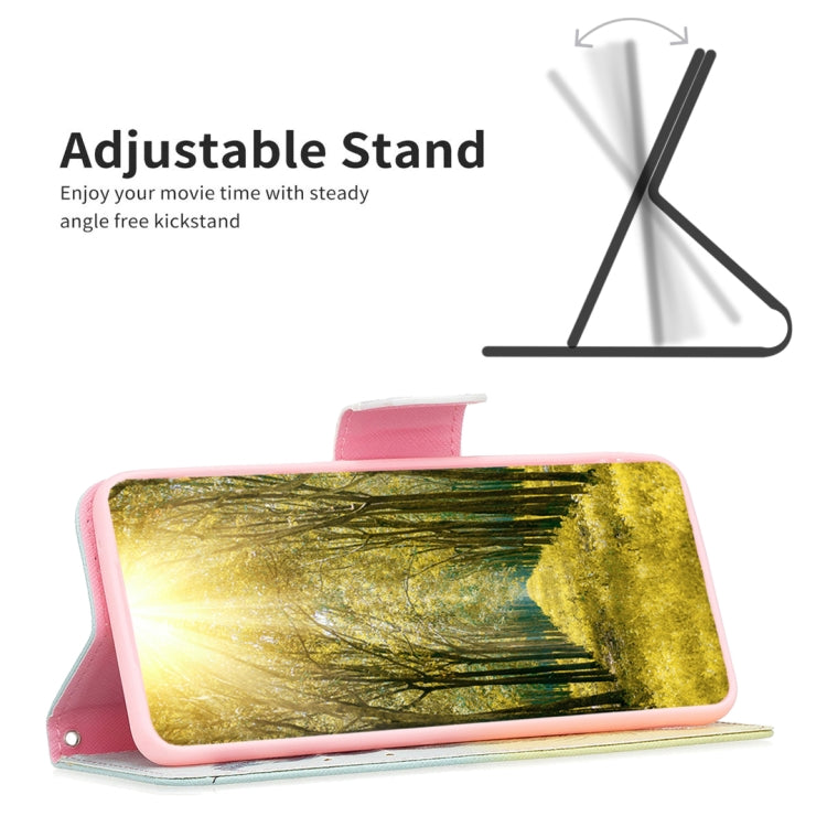 For iPhone 15 Pro Colored Drawing Pattern Leather Phone Case(Feather) - HoMEdemic™ 