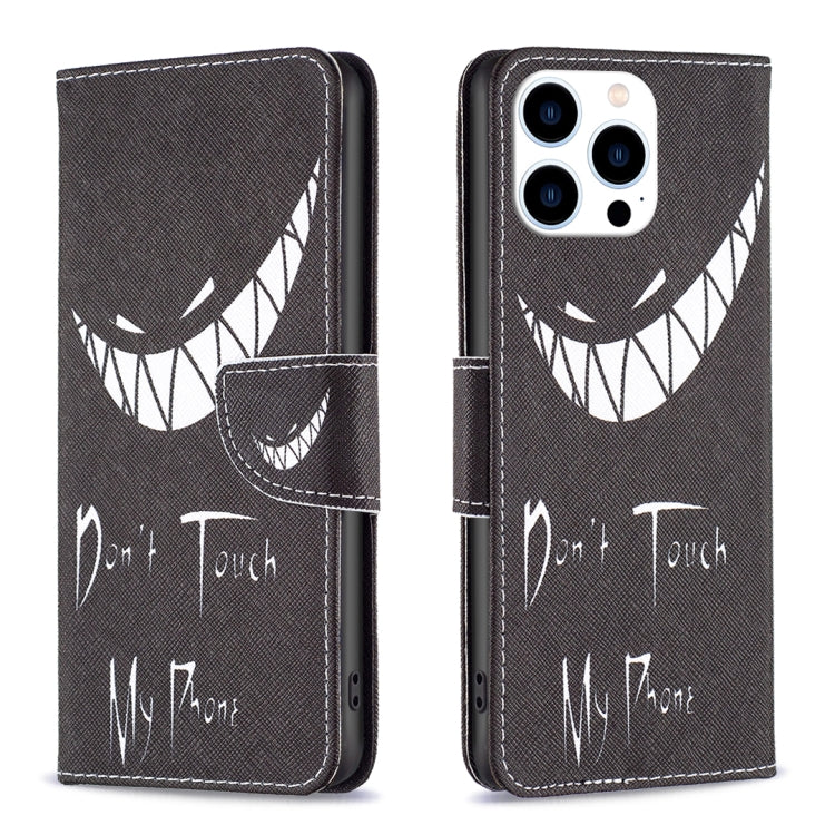 For iPhone 15 Pro Colored Drawing Pattern Leather Phone Case(Smirk) - HoMEdemic™ 