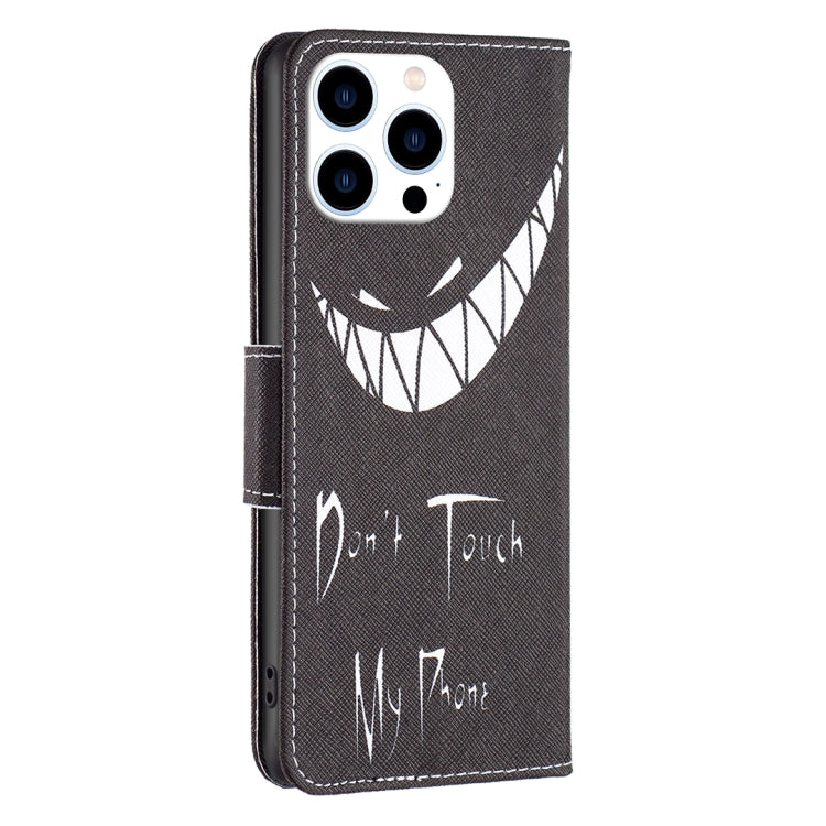 For iPhone 15 Pro Colored Drawing Pattern Leather Phone Case(Smirk) - HoMEdemic™ 