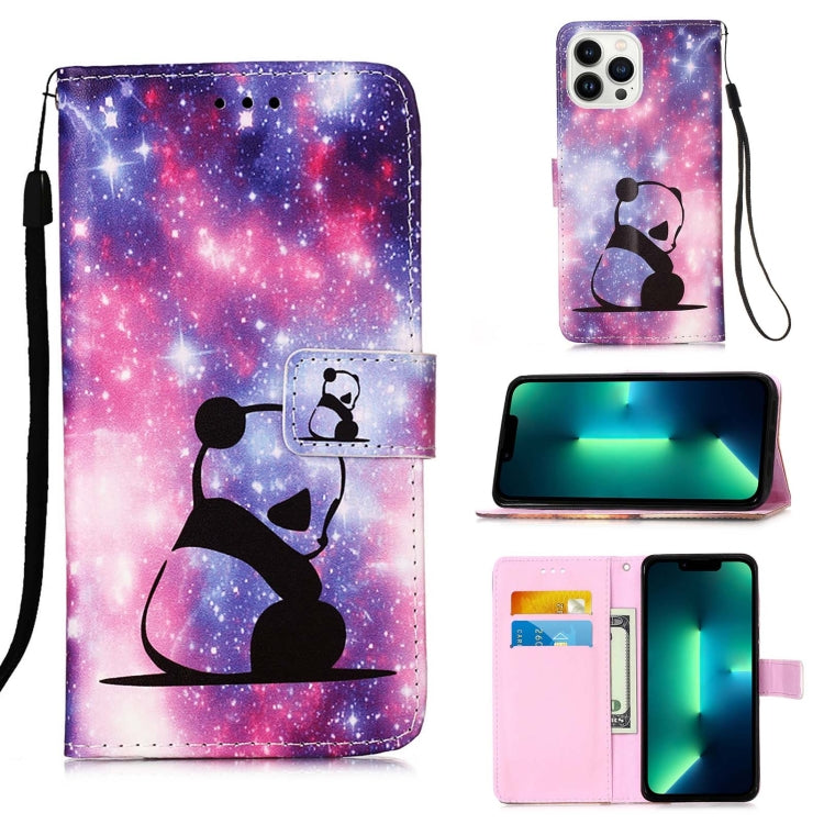 For iPhone 15 Pro Colored Drawing Pattern Plain Weave Leather Phone Case(Baby Panda) - HoMEdemic™ 