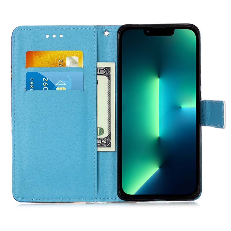 For iPhone 15 Pro Colored Drawing Pattern Plain Weave Leather Phone Case(Caring Butterfly) - HoMEdemic™ 