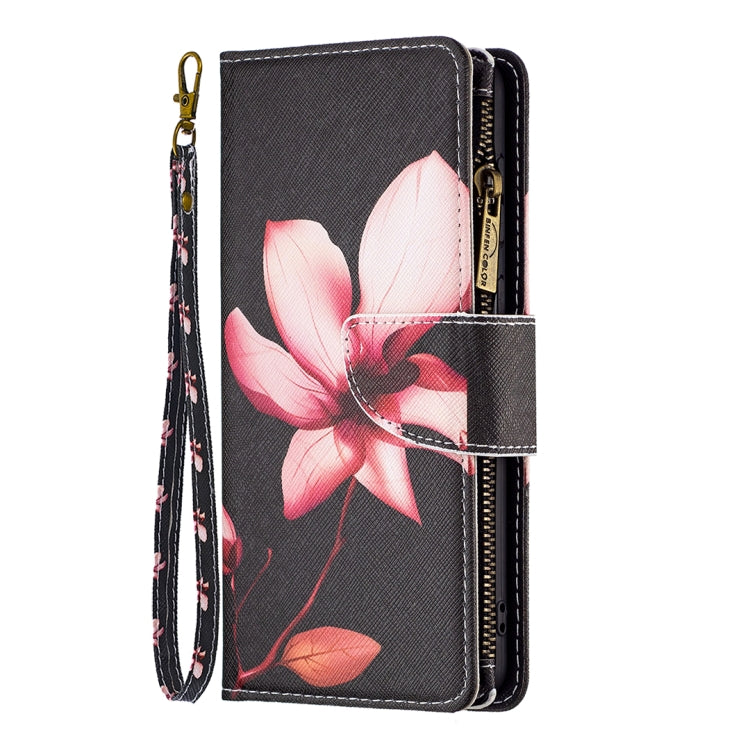 For iPhone 15 Pro Colored Drawing Pattern Zipper Phone Leather Case(Lotus) - HoMEdemic™ 