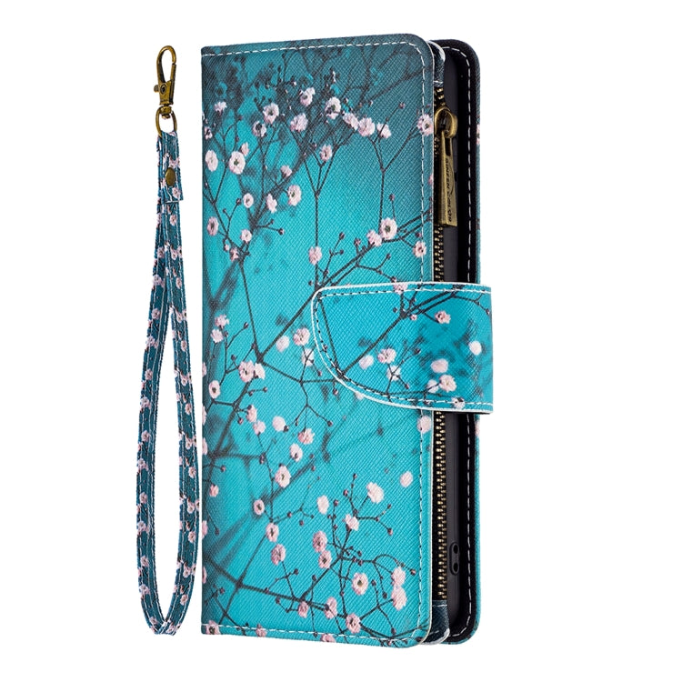 For iPhone 15 Pro Colored Drawing Pattern Zipper Phone Leather Case(Plum Blossom) - HoMEdemic™ 