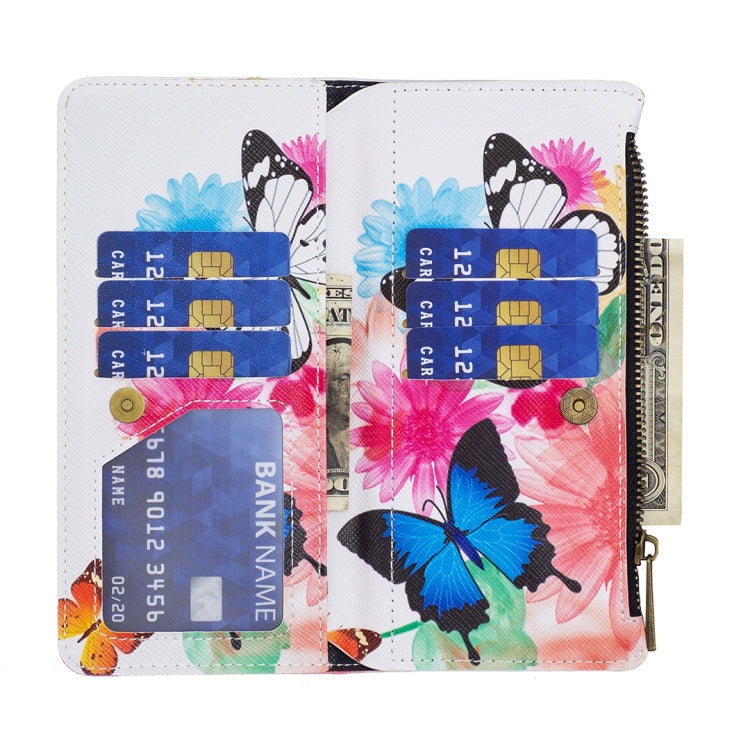 For iPhone 15 Pro Colored Drawing Pattern Zipper Phone Leather Case(Two Butterflies) - HoMEdemic™ 