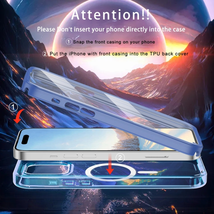 For iPhone 15 Pro Colorful MagSafe Magnetic PC Hybrid TPU Phone Case(Blue) - HoMEdemic™ 