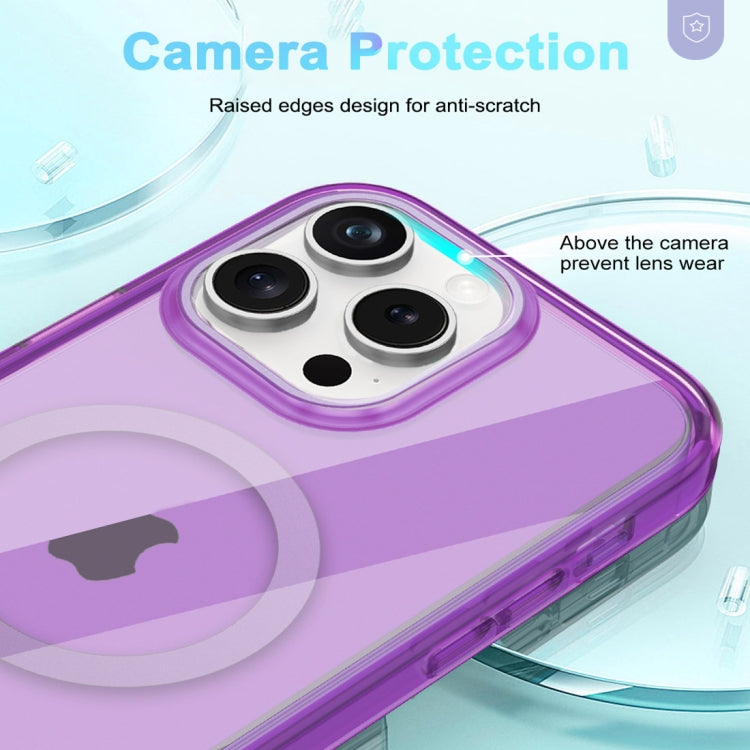 For iPhone 15 Pro Colorful MagSafe Magnetic PC Hybrid TPU Phone Case(Dark Purple) - HoMEdemic™ 