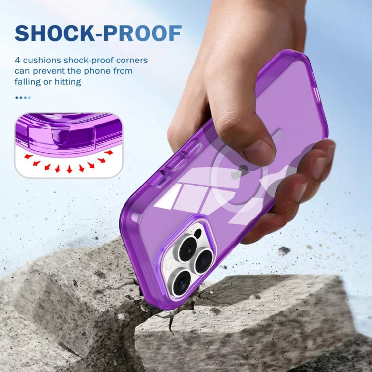 For iPhone 15 Pro Colorful MagSafe Magnetic PC Hybrid TPU Phone Case(Dark Purple) - HoMEdemic™ 