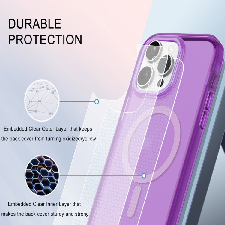 For iPhone 15 Pro Colorful MagSafe Magnetic PC Hybrid TPU Phone Case(Dark Purple) - HoMEdemic™ 