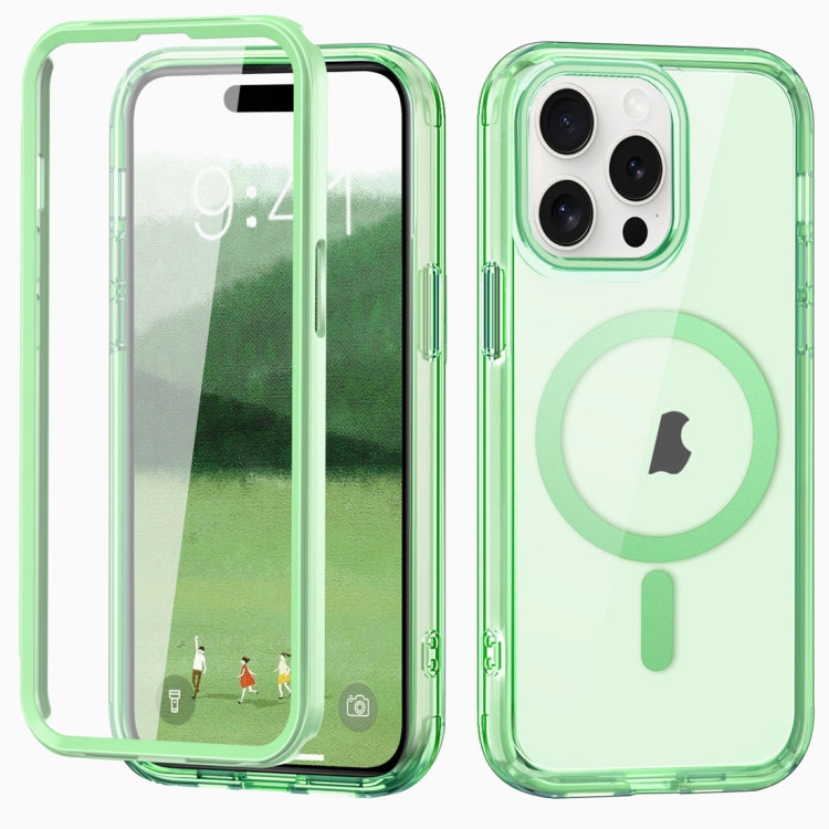 For iPhone 15 Pro Colorful MagSafe Magnetic PC Hybrid TPU Phone Case(Green) - HoMEdemic™ 