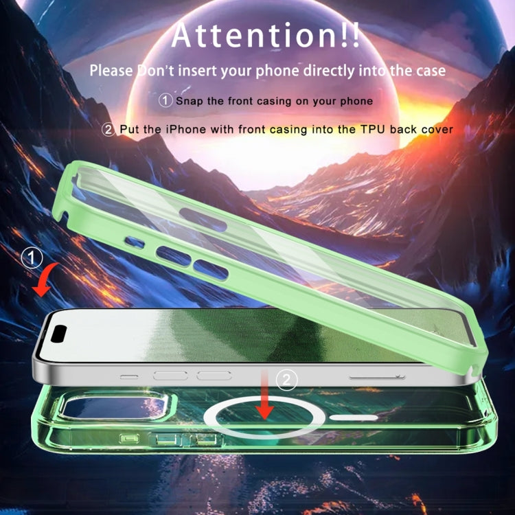 For iPhone 15 Pro Colorful MagSafe Magnetic PC Hybrid TPU Phone Case(Green) - HoMEdemic™ 