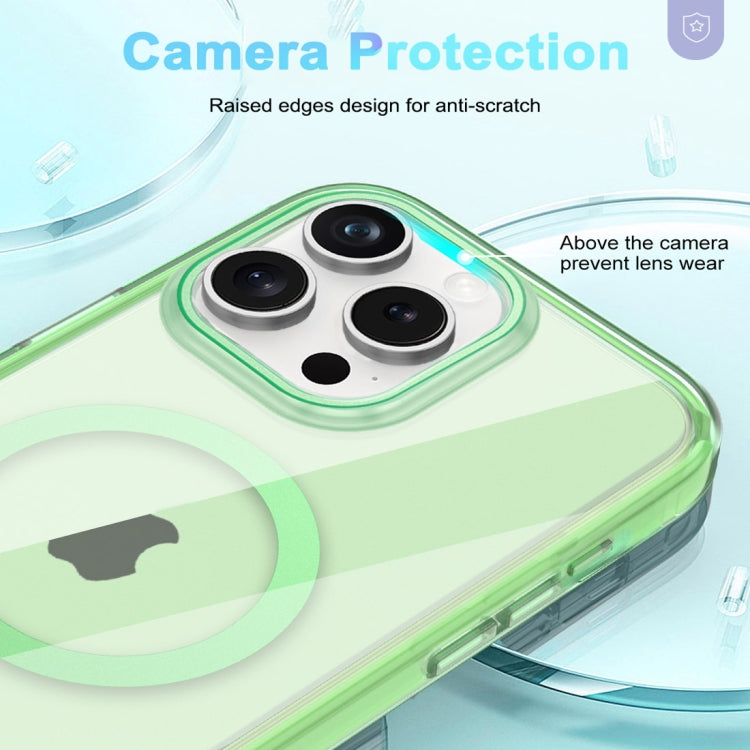 For iPhone 15 Pro Colorful MagSafe Magnetic PC Hybrid TPU Phone Case(Green) - HoMEdemic™ 
