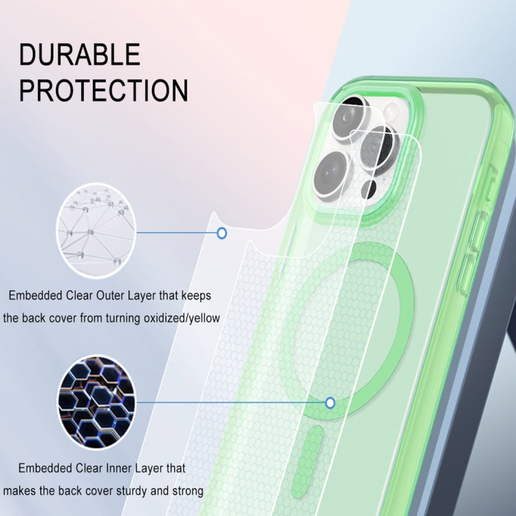 For iPhone 15 Pro Colorful MagSafe Magnetic PC Hybrid TPU Phone Case(Green) - HoMEdemic™ 