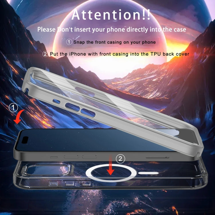For iPhone 15 Pro Colorful MagSafe Magnetic PC Hybrid TPU Phone Case(Grey) - HoMEdemic™ 