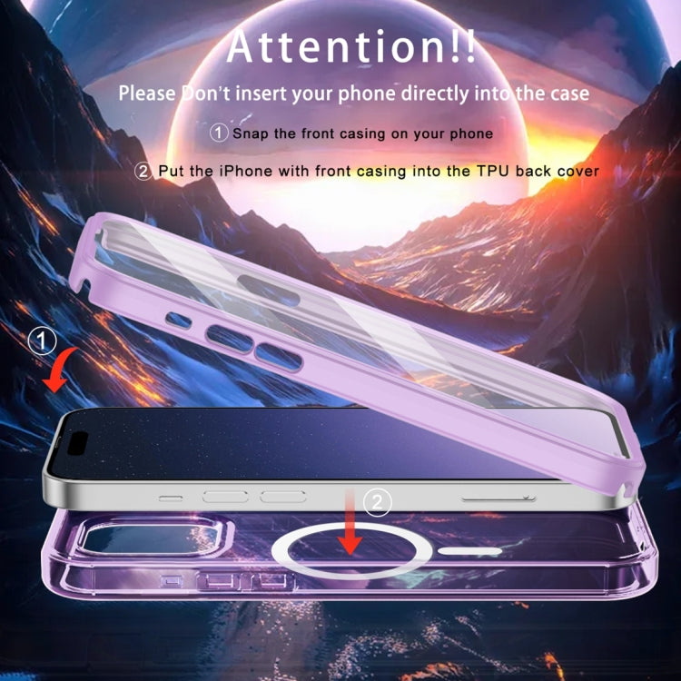 For iPhone 15 Pro Colorful MagSafe Magnetic PC Hybrid TPU Phone Case(Light Purple) - HoMEdemic™ 