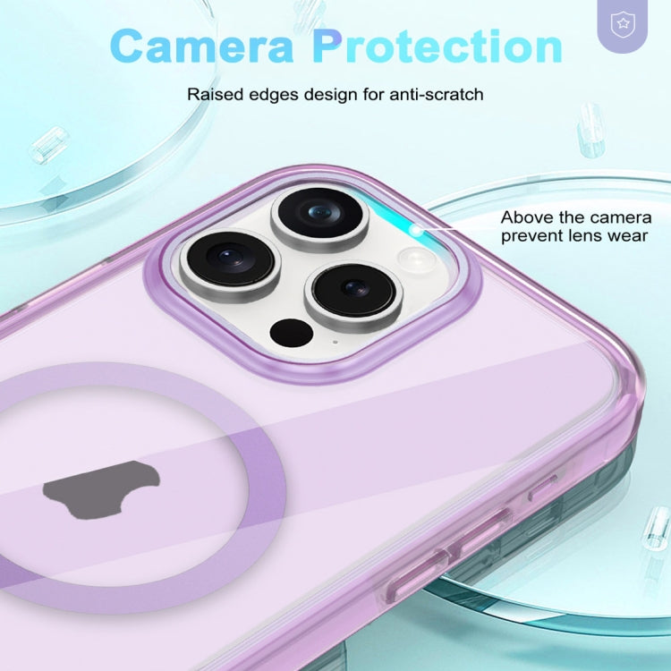 For iPhone 15 Pro Colorful MagSafe Magnetic PC Hybrid TPU Phone Case(Light Purple) - HoMEdemic™ 