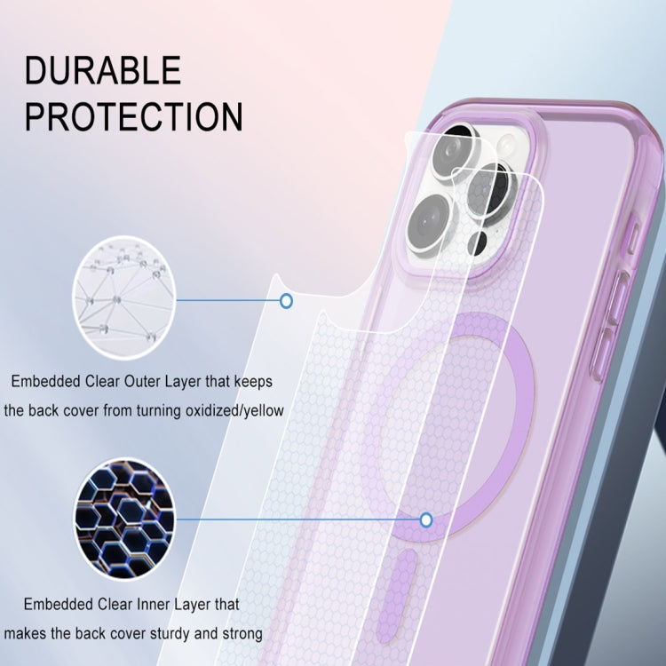 For iPhone 15 Pro Colorful MagSafe Magnetic PC Hybrid TPU Phone Case(Light Purple) - HoMEdemic™ 