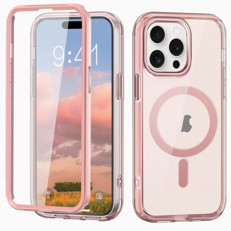 For iPhone 15 Pro Colorful MagSafe Magnetic PC Hybrid TPU Phone Case(Pink) - HoMEdemic™ 