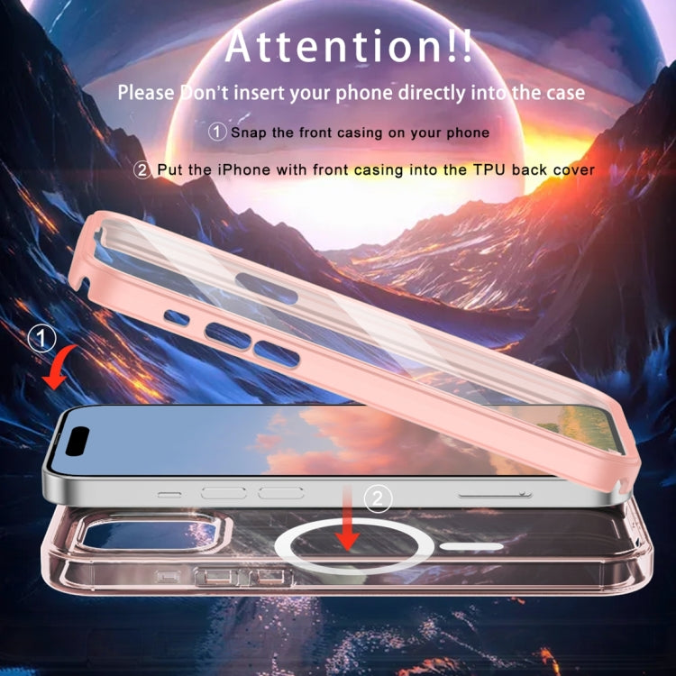 For iPhone 15 Pro Colorful MagSafe Magnetic PC Hybrid TPU Phone Case(Pink) - HoMEdemic™ 