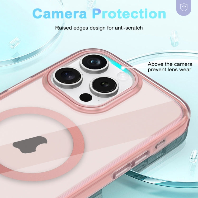 For iPhone 15 Pro Colorful MagSafe Magnetic PC Hybrid TPU Phone Case(Pink) - HoMEdemic™ 