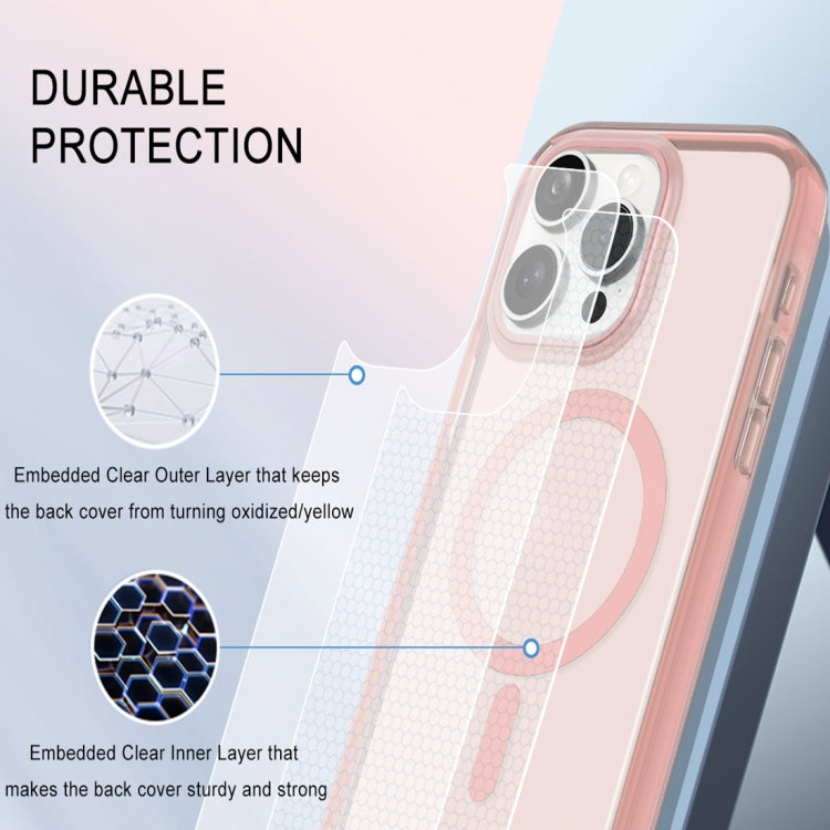 For iPhone 15 Pro Colorful MagSafe Magnetic PC Hybrid TPU Phone Case(Pink) - HoMEdemic™ 