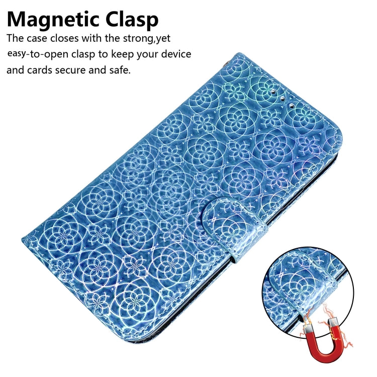 For iPhone 15 Pro Colorful Magnetic Buckle Leather Phone Case(Blue) - HoMEdemic™ 