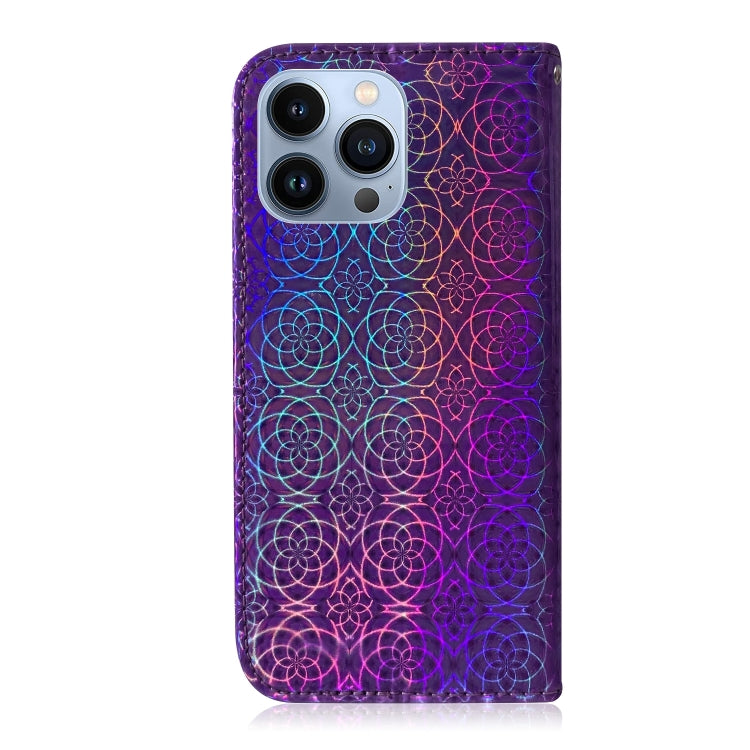 For iPhone 15 Pro Colorful Magnetic Buckle Leather Phone Case(Purple) - HoMEdemic™ 