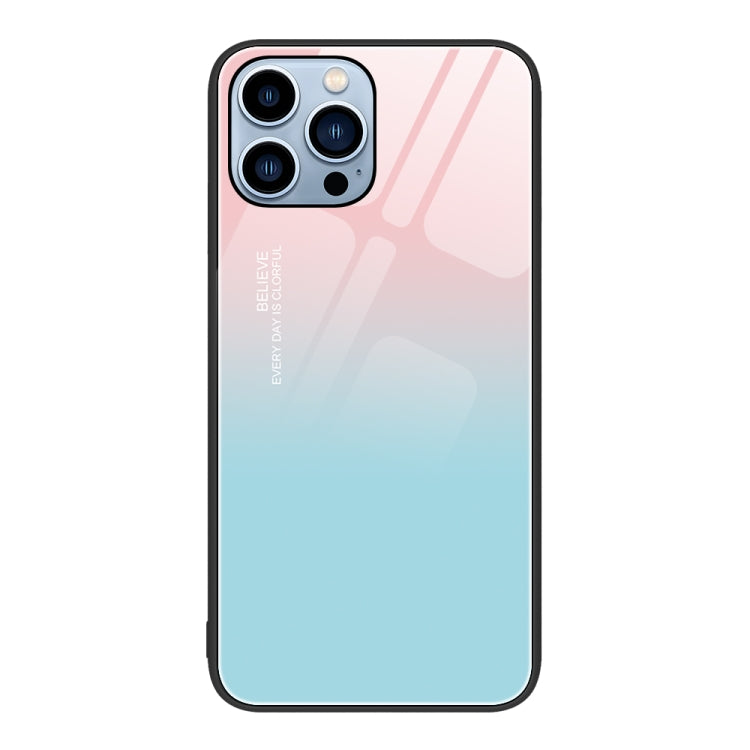For iPhone 15 Pro Colorful Painted Glass Phone Case(Blue Sky) - HoMEdemic™ 