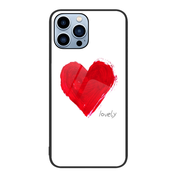 For iPhone 15 Pro Colorful Painted Glass Phone Case(Love) - HoMEdemic™ 