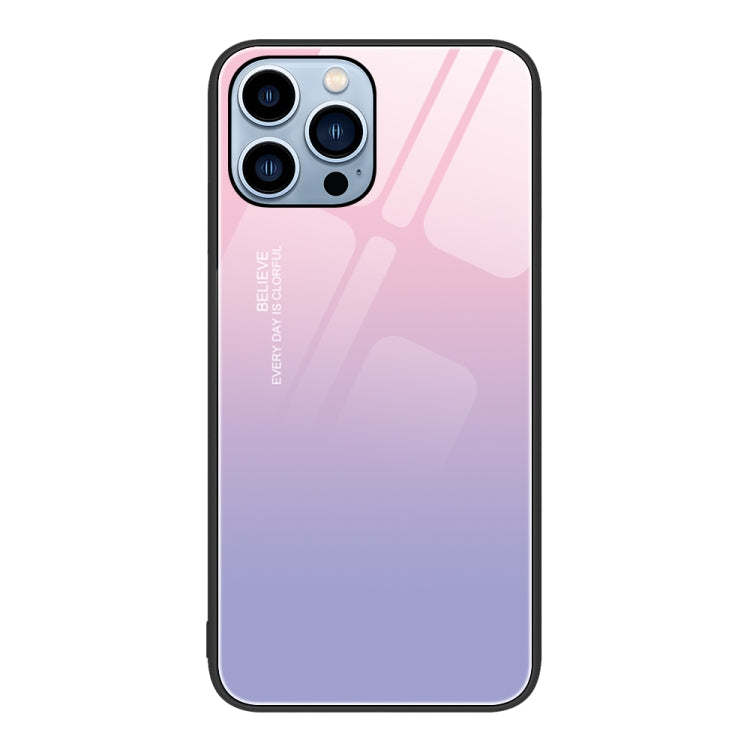 For iPhone 15 Pro Colorful Painted Glass Phone Case(Purple Sky) - HoMEdemic™ 