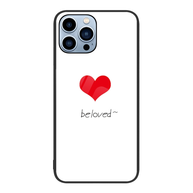 For iPhone 15 Pro Colorful Painted Glass Phone Case(Red Heart) - HoMEdemic™ 