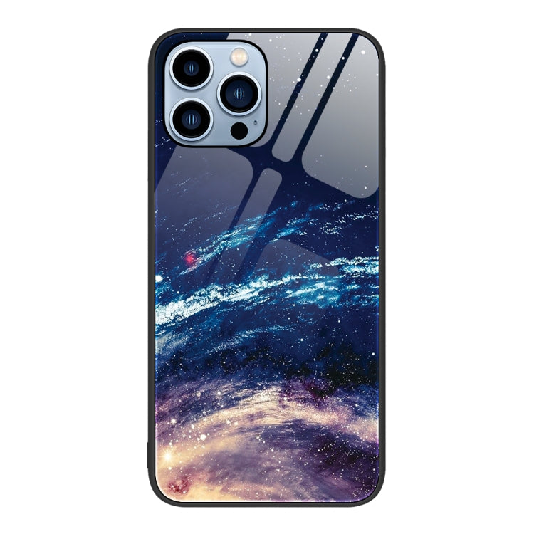 For iPhone 15 Pro Colorful Painted Glass Phone Case(Starry Sky) - HoMEdemic™ 