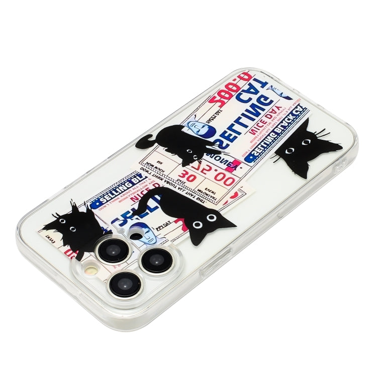For iPhone 15 Pro Colorful Painting Pattern TPU Phone Case(Black Cat) - HoMEdemic™ 