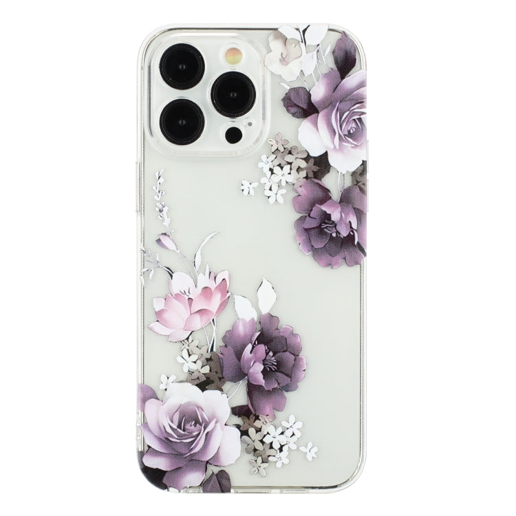 For iPhone 15 Pro Colorful Painting Pattern TPU Phone Case(Peony) - HoMEdemic™ 