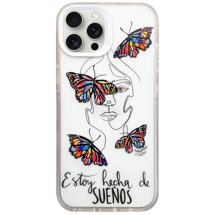 For iPhone 15 Pro Colorful Painting TPU + PC Phone Case(Butterflies) - HoMEdemic™ 