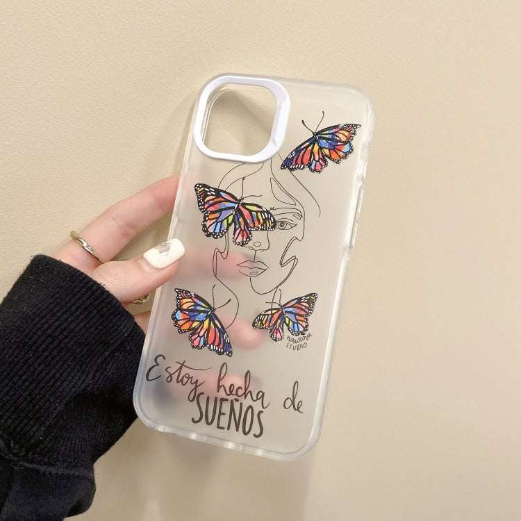 For iPhone 15 Pro Colorful Painting TPU + PC Phone Case(Butterflies) - HoMEdemic™ 