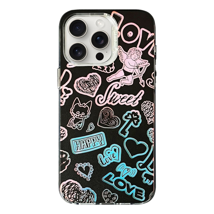 For iPhone 15 Pro Colorful Pattern TPU + PC Phone Case(Graffiti Angel) - HoMEdemic™ 