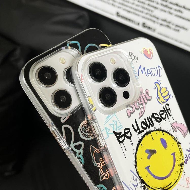 For iPhone 15 Pro Colorful Pattern TPU + PC Phone Case(Graffiti Angel) - HoMEdemic™ 