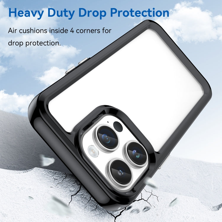 For iPhone 15 Pro Colorful Series Acrylic + TPU Phone Case(Black) - HoMEdemic™ 