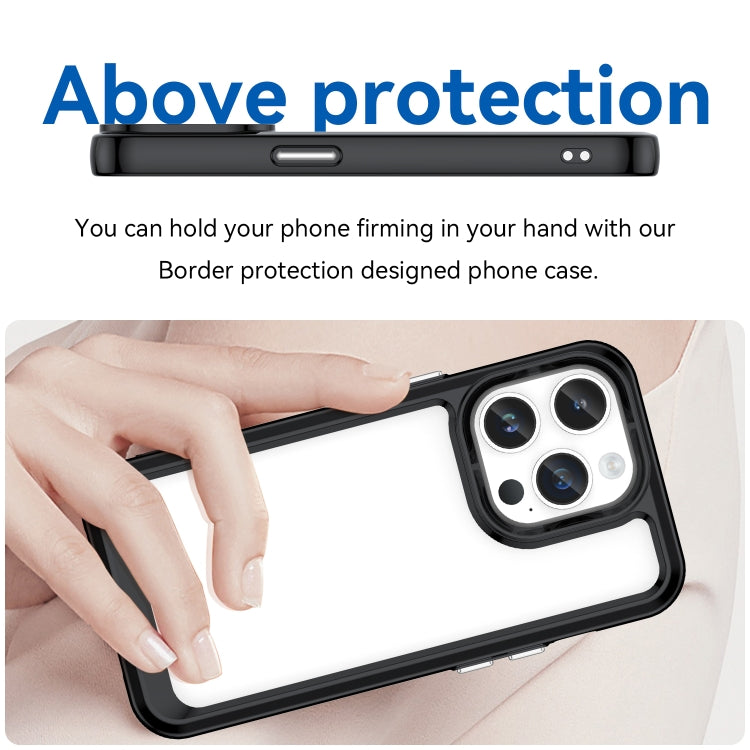 For iPhone 15 Pro Colorful Series Acrylic + TPU Phone Case(Black) - HoMEdemic™ 