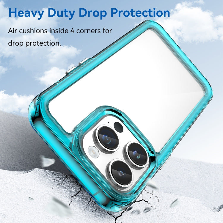 For iPhone 15 Pro Colorful Series Acrylic + TPU Phone Case(Transparent Blue) - HoMEdemic™ 
