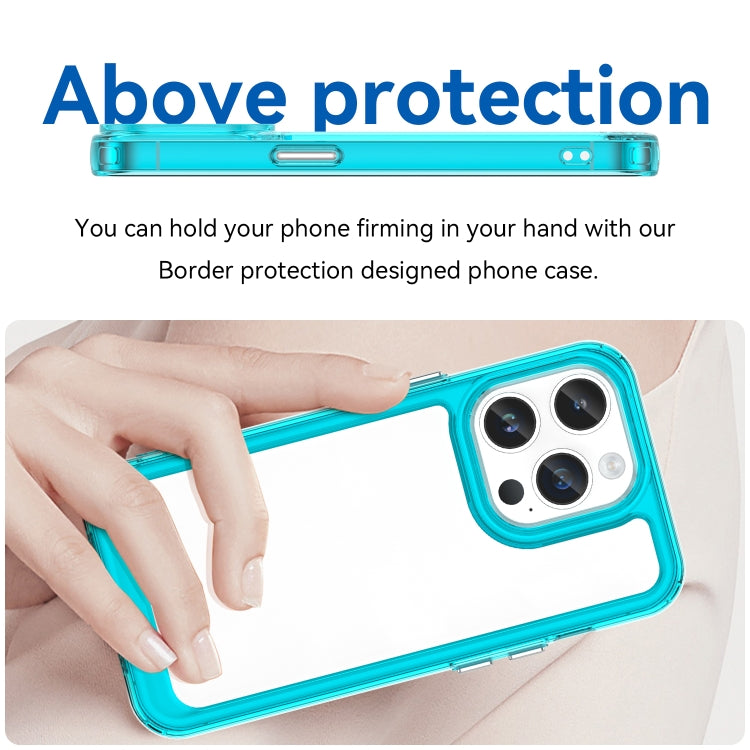 For iPhone 15 Pro Colorful Series Acrylic + TPU Phone Case(Transparent Blue) - HoMEdemic™ 