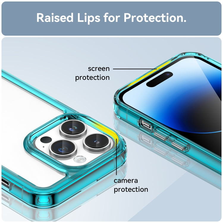 For iPhone 15 Pro Colorful Series Acrylic + TPU Phone Case(Transparent Blue) - HoMEdemic™ 