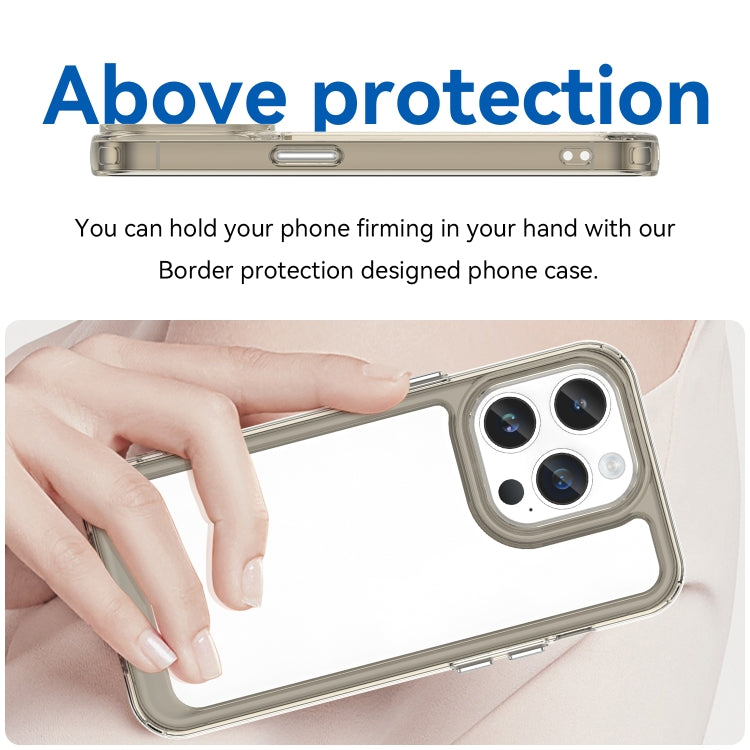 For iPhone 15 Pro Colorful Series Acrylic + TPU Phone Case(Transparent Grey) - HoMEdemic™ 