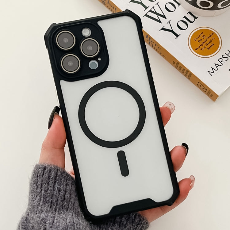 For iPhone 15 Pro Colorful Two-Color Lens Film MagSafe Magnetic Horn Acrylic+TPU Case(Black) - HoMEdemic™ 