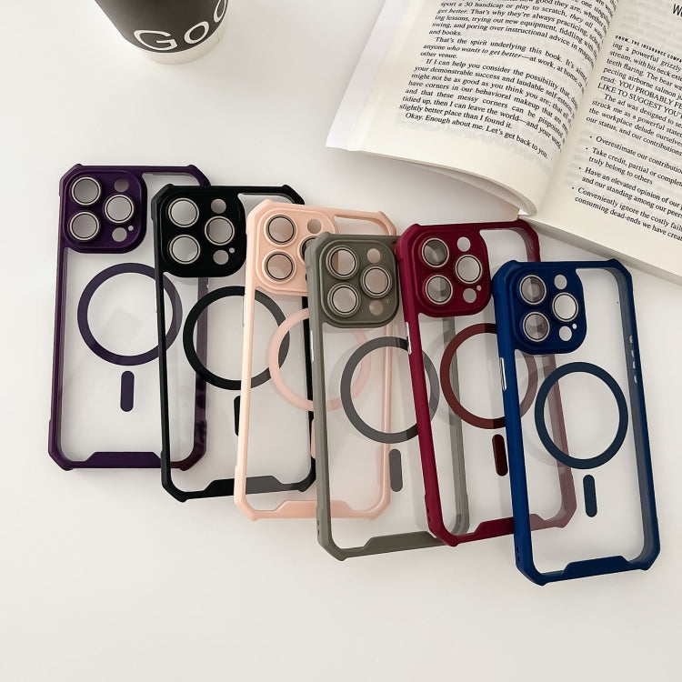 For iPhone 15 Pro Colorful Two-Color Lens Film MagSafe Magnetic Horn Acrylic+TPU Case(Grey) - HoMEdemic™ 